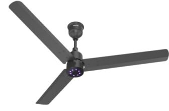 Polycab Wizzy Plus LED 1200mm BLDC Ceiling Fan with Remote |BEE 5 Star Rated, Higher Air Delivery|LED Indicator,Reverse,Boost,Sleep and Breeze Mode |3 Years Warranty (Matt Black)