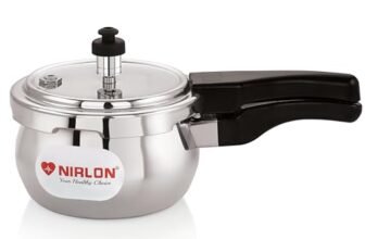 NIRLON Handi Aluminium Outer Lid Induction Base Pressure Cooker 1.5 Litrer (Silver)