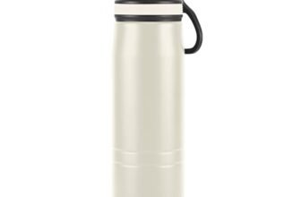 Milton Sparkle 600 Thermosteel Water Bottle with Easy Sip Cap and Handle, 620 ml, Vacuum Insulated Stainless Steel, Hot and Cold, On The Go Bottle for Office College, Ivory