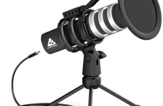 Audio Array AM-C4 USB Plug & Play Condenser Microphone with Tripod, Pop-Filter & Shock Mount | for Conference, Gaming, Podcasting, Voice Over, YouTube, Skype, Zoom & Live Streaming on iOS,Windows