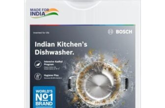Bosch 13 Place Setting (fits up to 70 utensils) Free-Standing Dishwasher for Indian Utensils | Hygiene+ & Intensive Kadhai Program (SMS66GW01I, White, Inbuilt Heater, Removes 99.9% Germs)