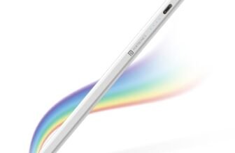 Portronics Glide Stylus Pencil for iPads Only, Angle Tilt Sensitivity, Palm Rejection, Attaches Magnetically, Battery LED Indicator, Type-C Charging, Only for iPads Released Between 2020 & 2024, White