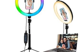Ant Esports CARK12R (12 Inch) LED 7 Multi Color RGB Ring Light with 5.2 Feet Tripod Stand,Metal Head and Flexible Phone Holder for Mobile Phones,Gopro & DSLR Camera for Capturing Photo and Video Shoot