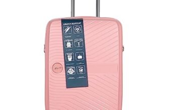 F Gear Stv PP02 Peach 20″ Expandable Hard Cabin Suitcase with Spinner Wheels (4345), Small