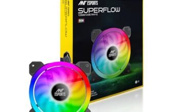 Ant Esports Superflow 120 ARGB V2, RGB Sync, Hydro Bearing, PWM Control, 1200 RPM Case Fan/Cooler