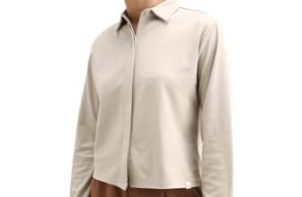 RAREISM Women’s Ellery Cotton Blend Drop Collar Plain Regular FIT Shirt