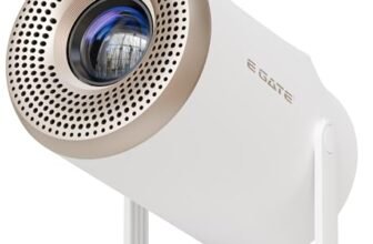 E GATE Atom 2X+ Smart Projector for Room, 10000 Lumens | Built-in Live TV (120+ Channels no Subscription Required) | 200 ISO, 1080p & 4K Support, Auto Keystone | Netflix, Prime, WiFi & BT, eGate