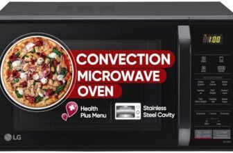 LG 21 L Convection Microwave Oven (MC2146BV, Black, Auto Cook Menu, Defrost, Stainless Steel Cavity, Heathplus menu, Indian Cuisine, Tandoor Se, Paneer/Curd, Steam Clean & Quartz Heater)