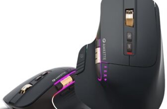 Amkette XS Series Flow Plus Programmable Wireless Mouse/Bluetooth Mouse with Side Scroll, 2.4G+3×BT+Wired Mode, 8 Buttons, 6400 DPI, 1000Hz Polling, MultiOS Web-Software, Rechargeable, 2 Yrs Warranty
