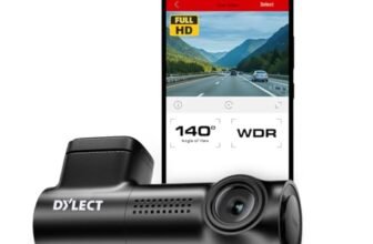 Dylect® Sense Classic 1080p Single Channel Dash Cam with Night Vision, 140° Wide-Angle Lens, G-Sensor, Loop Recording, Wi-Fi & App Control, Parking Mode Support, Supports 1TB
