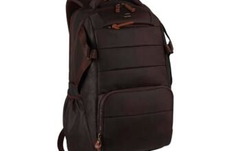 Gear Aspire 3 19″/35L Large Faux Leather Water Resistant Laptop Backpack | Casual Backpack | Daypack | Travel Backpack | College Bag For Men/Women (Brown – Brown)