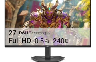 Dell 27240Hz Gaming Monitor SE2726HG 27″ FHD (1920 x 1080) 240Hz IPS (In-Plane Switch) Monitor AMD FreeSync Premium, TÜV 3-Star, 2X HDMI, DisplayPort 1.4, Tilt