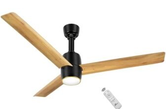 RR Signature OPUL AIR 1200mm BLDC Underlight Ceiling Fan with 100% Pure Copper Motor 35W | 350 RPM High Speed | Remote Control & 3 Light Modes LED Light | 3 Year Warranty – PINE WOOD Free Installation