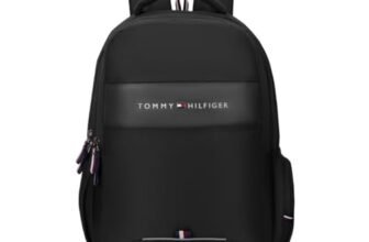 Tommy Hilfiger Joshua Polyester Unisex 15 Inch Laptop Backpack – Black | 21 Ltr Capacity| Padded & Adjustable Strap | Water Resistant | 3 Compartment | Water Bottle Holder | USB Cable holder Pocket