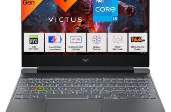 HP Victus Intel Core i5 13th Gen 13450HX – (16 GB/512 GB SSD/Windows 11 Home/6 GB Graphics/NVIDIA GeForce RTX 3050) 15-fa2652TX Gaming Laptop(15.6 inch, Mica Silver, Black Chrome Logo, 2.29 kg, With MS Office)