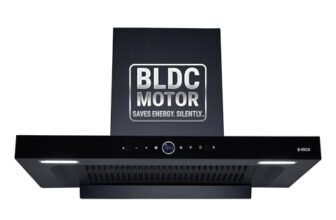 Elica 90cm 1600 m3/hr BLDC Filterless Autoclean Kitchen Chimney with FULL GRILL | 15 Years Motor Warranty | SPT MAX PRO PLUS FL 900 BLDC HAC LTW MS NERO | RPM Display | Black | Touch + Motion Sensor