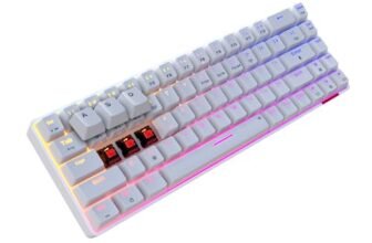 Portronics Hydra 10 Mechanical Wireless Gaming Keyboard with Bluetooth 5.0 + 2.4 GHz, RGB Lights 16.8 Million Colors, Type C Charging, Compatible with PCs, Smartphones and Tablets(Red)