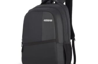American Tourister Valex | 28L Backpack | 17″ Laptop Bag | 2 Compartments | College & Office Backpack for Men and Women | Black | 1 Year Global Warranty