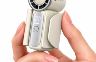 Portronics Toofan Nano Rechargeable Handheld Mini Fan, 3000mAh Battery, 18000 RPM High-Speed Airflow, BLDC Motor, 5 Speed Modes, LED Display, Type-C Fast Charging, For Travel, Office, Makeup & Outdoor