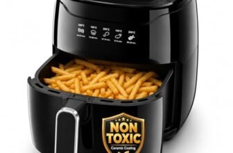 INALSA Ceramic Air Fryer,4.5L,1400W,Non Toxic,AirCrisp Tech,TastyFry CD4.5