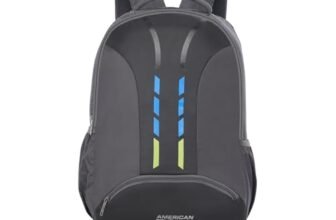 American Tourister Martt+ 01 | 28L Backpack | 17″ Laptop Bag | 3.5 Compartments | Office & College Backpack for Men and Women | Rain Cover Included | Grey | 1 Year Global Warranty