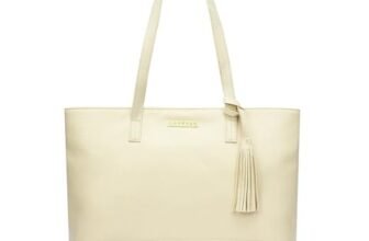 Caprese Sansa 16 Inch Laptop Large Tote Bag for Women | Stylish, Durable, Multi-Compartment Design for Work, Travel, Shopping | Comfortable Straps Shoulder and Handheld Bag for Daily Use (Dark Beige)