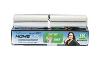 HOMEFOIL 2-in-1 Paper & Silver Converted Aluminium Foil (350 Grams) for Packing | Keeps Food Fresh | Ideal for Wrapping, Storing and Serving | 23.14 Meter Net Guaranteed Length