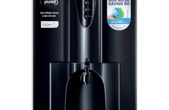 Pureit Eco Water Saver RO Purifier (Black) with RO+UV+MF Filtration | Water Purifier Filter For Home | 7-Stage Purification | Up to 60% Savings | Suitable for Borewell/Tanker/Municipal Supply | 10 L