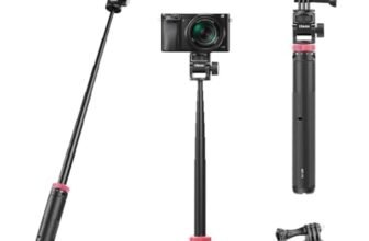 ULANZI MT-71 59″ Tripod Selfie Stick & Vlog Handle for DJI Pocket/Insta360 | X5/X4/X3 & GoPro, 7-Section Lightweight Camera Tripod with 1/4″ Screw and GoPro Adapter