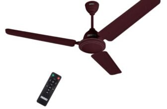 USHA TechnoAir R 1200mm BLDC Ceiling Fan with RF Remote | BEE 5 Star Rated Energy Efficient | 100% Copper Motor | High Air Delivery 220CMM | 3 Year Warranty | (Brown)