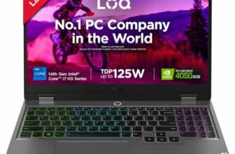 Lenovo LOQ Intel Core i7 14th Gen 14650HX – (16 GB/512 GB SSD/Windows 11 Home/6 GB Graphics/NVIDIA GeForce RTX 4050/144 Hz) LOQ 15IRX9 Gaming Laptop(15.6 inch, Luna Grey (with 4&Zone RGB Backlit Keyboard), 2.38 kg, With MS Office)