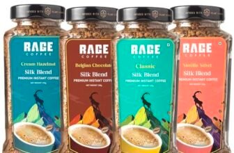 Rage Coffee Silk Blend Instant Coffee Combo Pack of 4 | Classic, Belgian Chocolate, Creamy Hazelnut & Vanilla Velvet | Premium Bold & Smooth Flavors | 120g Each Jar | 100% Arabica | Hot & Cold Brew – 480g