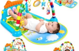 TinyPlay Baby Play Gym for Babies (0–12 Months) | Model KK0639 | Soft Play Mat with Hanging Toys, Musical Piano Keyboard & Tummy Time Support | Activity Play Gym for Newborns & Infants (Multicolor)