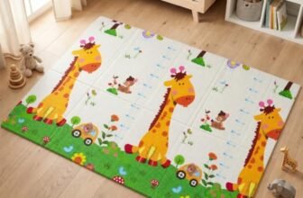 TinyPlay Dino ABC Reversible Baby Play Mat for Floor, Baby Playmate for 0–3 Years, 0.6 cm Thick Waterproof Playing Mat for Kids & Toddlers, 6.5 x 5 ft