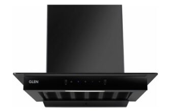 Glen Pace Slim 1200 CMH 60 cm T-Shape 60cm| Touch & Gesture Control| Autoclean| Filterless|Powerful Suction| Low Noise Auto Clean Chimney(Wall Mounted, Black)