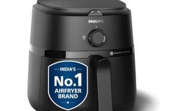 PHILIPS Air Fryer NA120/00, 4.2 Litre, Large, 100% Food Safe | uses up to 90% less fat, with Rapid Air Technology