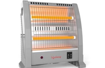 Lifelong Dyno 800 Watts Quartz Room Heater for Home with 2 Power settings, ISI Certified, 2 Rod Heater for Room |Cord Length 1.5 Meter| 1 Year Manufacturer’s Warranty (LLQH925, Grey)
