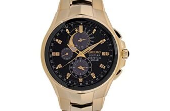 Seiko Analogue Men’s Stainless Steel Watch (Black Dial Yellow Colored Strap)