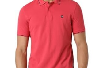 Van Heusen Men’s Regular fit T-Shirt (VSKPWRGFD34687_Rouge Red L)