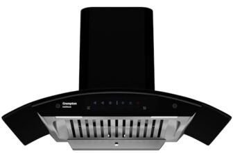 Crompton Intelli Sense 90cm 1439m3/hr Curved Chimney| Baffle Filter Intelligent Autoclean for kitchen| Smart On| Built In Oil Collector| Touch+ Motion Sensor Control| 5 Yrs Motor &1Yr Overall Warranty