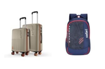 Safari Astra Neo 8 Wheels Set of 2 (Cabin + Medium) Trolley Bags, Hard Case Polycarbonate, 360 + Torque 37L Casual Printed Backpack, 3 compartments, Bottle Holder, Front Pocket, School Bag