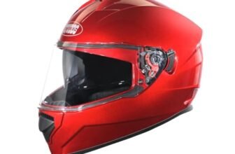 Studds Drifter ISI and DOT Certified Full face Helmet for Men and Women with Inner Sun Visor and Spoiler (Cherry RED M)