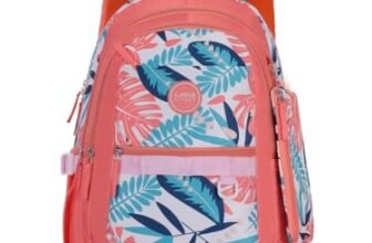 Lavie Sport coral leaf Laptop Backpack | 36 Liters | Fits Upto 16 Inch | Laptop Compatiable | Rain Cover | Gift for Biys & Girls