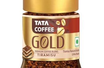 Tata Coffee Gold Tiramisu Flavoured Soluble Coffee Powder, 25g, Enjoy Hot or Cold, Perfect For Espresso, Latte, Cappuccino, Strong Taste & Rich Aroma