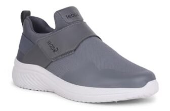 Liberty Leap7x FLATRON-1E Non-Lacing Walking Shoes for Men with EVA Sole| Suitable for Jogging, Workout, Gym & Outdoor Activity |Lightweight & Comfortable Footbed | Sports Footwear (D.Grey – 42EU)