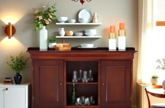 Royaloak Texas American Wooden Side Board | Solid Wood Veneer | Beveled Top Design | Ample Storage | Telescopic Channels | Wooden Knobs | Classic Design | American Collection