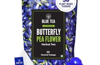 BLUE TEA – Butterfly Pea Flower Tea – 30 Tea Bags – Plant Based | SUPER ANTIOXIDANT | Aparajita – Shankhpushpi | Flower Based – Herbal Tea – Caffeine Free – Detox Tea | Zipper