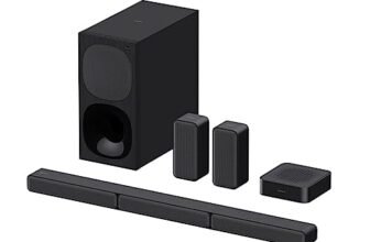 Sony HT-S40R Real 5.1ch Dolby Audio Soundbar for TV with Subwoofer & Wireless Rear Speakers, 5.1ch Home Theatre System (600W, Bluetooth & USB Connectivity, HDMI & Optical Connectivity, Sound Mode)