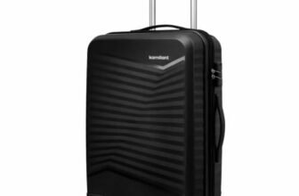 Kamiliant by American Tourister Rock-Lite Large 79 Cm Check-in Hard Sided Trolley Bag for Men & Women, Suitcase 99L for Travel with 3 Digit Combination Lock – Black