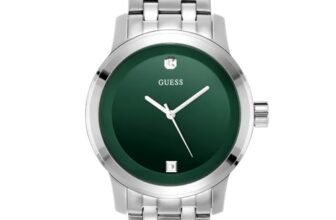Guess Round 44mm Green Dial Analog Men Watch – U11576G4M